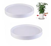 KangTeer Lot de 2 supports mobiles à roulettes pour plantes avec roues cachées - Pour intérieur et extérieur - Blanc - 22,6 cm