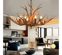 kangten Lustre en forme de bois de cerf rétro - En résine - 6 lumières - Pour bureau, bureau