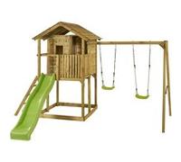 Kangui - Aire de jeux en bois WAPITI - Cabane sur pilotis, balançoires, toboggan, balcon