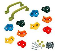 Kangui Lot 10 pierres d'escalade + 2 poignées pour structures de jeux – Fixations incluses
