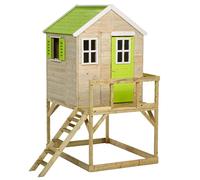 Kangui - Maison de jardin enfant extérieur - Cabane en Bois avec plateforme - Toit étanche - Vert et Blanc