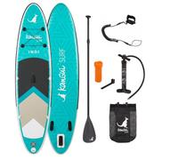 KANGUI Stand Up Paddle Gonflable 320 cm (10'6) - Sup avec pagaie réglable, Sac à Dos, Pompe Haute Pression, Leash et kit de réparation - INDI