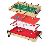 Kangui Table multi-jeux 4 en 1 – Babyfoot barres télescopiques, Billard, Ping Pong, Hockey