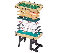 Table multi jeux pliable 16 en 1 pour ado Babyfoot, ping pong, billard, bowling, palets,... Marron