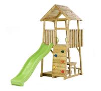Kangui - Tour de jeux bois Wiki - Toboggan, mur d'escalade, cabane, échelle, table et bac à sable