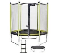 Kangui Trampoline de jardin Jumpi 250 – avec filet de sécurité, échelle et bâche – Vert/Noir
