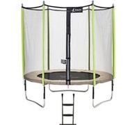Trampoline de jardin 244 cm + filet de sécurité + échelle jumpi taupe/vert 250 taupe TU