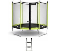 Kangui Trampoline de jardin Jumpi 250 244 cm avec filet de sécurité et échelle Vert/Noir