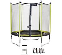 Kangui Trampoline de jardin Jumpi 244 cm - Filet de sécurité, Échelle, Kit d'ancrage Vert/Noir 250