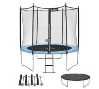 Trampoline de jardin 305 cm+ filet de sécurité+ échelle+ bâche+ kit d'ancrage Normes EU Montage facile