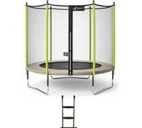 Kangui Trampoline de jardin Jumpi 305 cm – Filet de sécurité & Échelle – Taupe/Vert