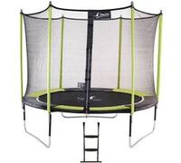 Kangui Trampoline de jardin 305 cm + filet de sécurité + échelle JUMPI Vert/Noir 300 Orange G