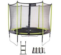 Kangui Trampoline de jardin Jumpi 300 305 cm filet/échelle/kit d'ancrage Vert/Noir