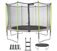 Kangui - Trampoline de Jardin 360 cm + Filet de sécurité + échelle + bache + kit JUMPI Zen 360