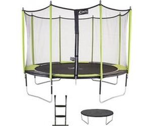Kangui Trampoline de jardin 365 cm + filet de sécurité + échelle + bâche de protection JUMPI Vert/Noir 360 Orange G