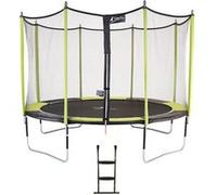 Trampoline de jardin 365 cm + filet de sécurité + échelle jumpi vert/noir 360 vert TU