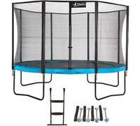 Kangui Trampoline de jardin 365 cm + filet de sécurité + échelle + kit d'ancrage PUNCHI Bleu 360 bleu G