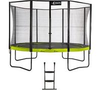 Trampoline de jardin 365 cm + filet de sécurité + échelle | PUNCHI Vert 360