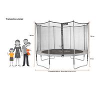 Kangui - Trampoline de jardin 365 cm + filet de sécurité JUMPI POP 360