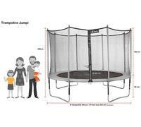 Kangui - Trampoline De Jardin 426 Cm + Filet De Sécurité + ?Chelle + Kit D'ancrage Jumpi Vert/Noir 430