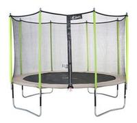 Kangui Trampoline de jardin 426 cm + filet de sécurité JUMPI Taupe/Vert 430. Trampoline certifié par le CRITT sport & loisirs beige G