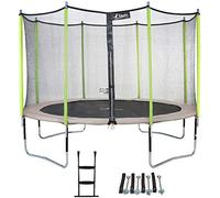 Kangui - Trampoline de Jardin 430 cm + Filet de sécurité + échelle + kit JUMPI Zen 430