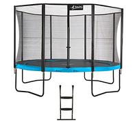 Kangui - Trampoline de jardin PUNCHI ATOLL avec échelle - Bleu et noir - Ø300cm - 360cm - 430cm