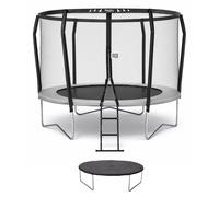 KANGUI Trampoline de jardin rond Ø300cm avec filet de sécurité + échelle + couverture - Fabrication européenne - Famili 300