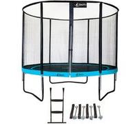 Trampoline de jardin rond 305 cm + filet de sécurité + échelle + kit ancrage punchi bleu 300 bleu TU