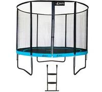Kangui Trampoline de jardin rond 305 cm + filet de sécurité + échelle | PUNCHI Bleu 300 bleu G