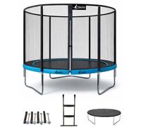 Kangui Trampoline PUNCHI ATOLL Ø300/360/430 cm Bleu et noir – échelle, couverture et kit d'ancrage