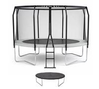 KANGUI Trampoline de jardin rond Ø360cm avec filet de sécurité + échelle + couverture - Fabrication européenne - Famili 360