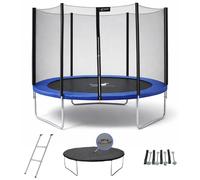 Kangui Trampoline rond Ø250 cm Bleu avec filet, échelle, bâche et kit ancrage