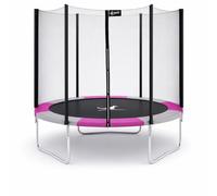 KANGUI Trampoline extérieur avec Filet de sécurité Gris/Rose - Ø180, Ø250, Ø300, Ø360, Ø430 cm - RALLI