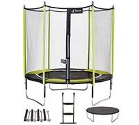 Kangui - Trampoline JUMPI POP + filet + échelle PVC + couverture de propreté + kit d'ancrage - Noir et vert - Ø250cm - 300cm - 360cm - 430cm