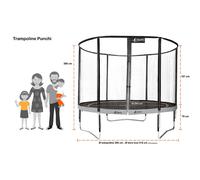 Trampoline 305 cm + filet + échelle + bâche + kit ancrage punchi vert vert TU