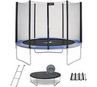 KANGUI Trampoline rond Ø250cm avec filet, échelle, bâche et kit d'ancrage RALLI 250 Bleu G