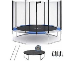 Kangui Trampoline rond Ø360cm avec filet, échelle, bâche et kit d'ancrage RALLI 360 Bleu G