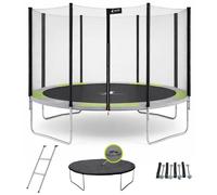 Trampoline KANGUI RALLI Ø 430 cm XXL Enfant Échelle Bâche Kit ancrage Extérieur CE NF EN71-14