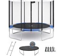 KANGUI Trampoline rond Ø430cm avec filet, échelle, bâche et kit d'ancrage RALLI 430 Bleu G
