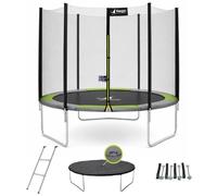 Kangui - Trampoline Rond avec Filet de sécurité, échelle, bâche et kit d'ancrage | Vert | Ø250 - Ø300 - Ø360 - Ø430cm | RALLI
