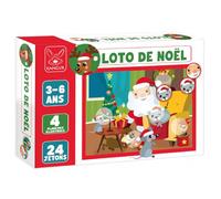 KANGUR Loto De Noël - Jeu d’Observation pour Enfants 3-6 Ans - 24 Jetons + 4 Planches - Activité Éducative et Festive de Noël