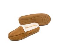 Kanguru Baboosh Men Homme L, chaussons femme, chaussons homme. pantoufle femme, pantoufles homme, mules femme, sandales homme, semelles en mousse à mémoire de forme,Polyester, Marron/Blanc,44-45,5