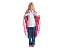 Kanguru Cape à Capuche Princess - Couverture Polaire Enfant, Plaid Rose 110 cm, Déguisement Fille, Plaid Canapé ou Couvre-Lit