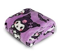 Kanguru - Couverture Plaid Doux en Microfibre Kuromi Rose 130x170 cm | Plaid Kawaii pour Fille ou Femme, Couverture Sanrio pour Lit ou Canapé, Idée Cadeau Originale Noël Anniversaire