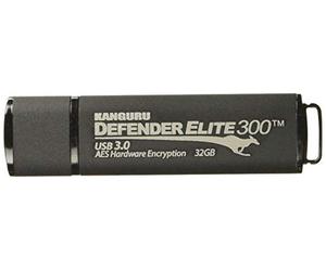 Kanguru Defender Elite300 - Clé USB cryptée matériel de 32 Go - Certifiée FIPS 140-2 - USB 3.0 SuperSpeed - Résistante à l'eau