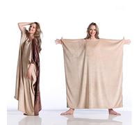 Kanguru Momonga Brown, Veste Polaire à Manches Kangourou, Plaid Canape, Sweat, Couverture Polaire, Poncho, Pull, Cadeau Femme Adultes, Sweat Plaid. Beige / Marron, 120 x 120 cm