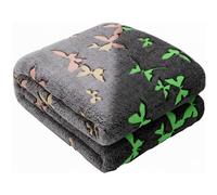 Kanguru - Plaid 2 places, 230 x 230 cm, couverture pour lit double, papillons s'illuminent dans l'obscurité, polaire douce, taille 2 places, idée cadeau Noël maman et papa anniversaire