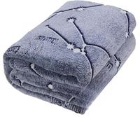 Kanguru Plaid Phosphorescent Constellations Glow in The Dark, Couverture lit 1 personne, Couverture Polaire , Plaid Canape, Couverture enfant, Jeté de lit, Adultes et Enfants, Bleu 130 x 230 cm.