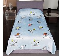 Kanguru Plaid Snoopy, Couverture Polaire, Plaid Canape, Couverture Enfant, Bleu, 130 x 230 cm